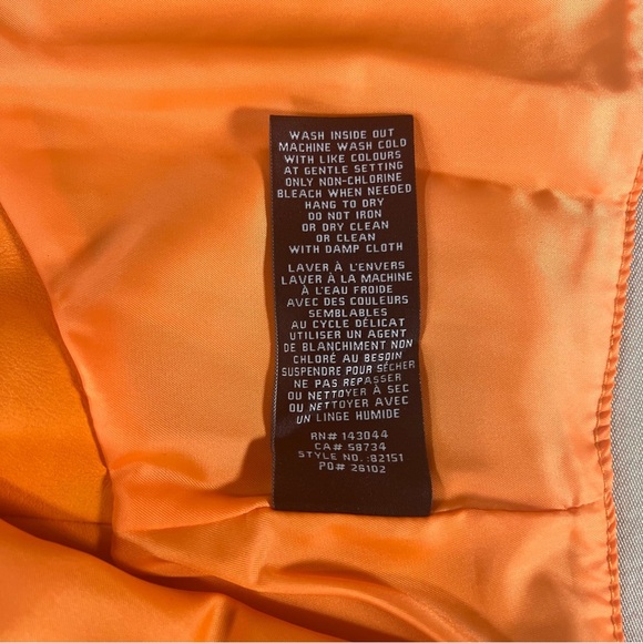 7 For All Mankind Faux Vegan Leather Crop Top Zipper Back Size XL Orange NWT - Picture 13 of 15